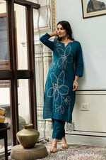 Pure cotton embroidered Kurta pant