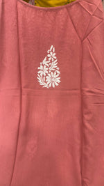 Wow sleeveless chikankari kurta in peach