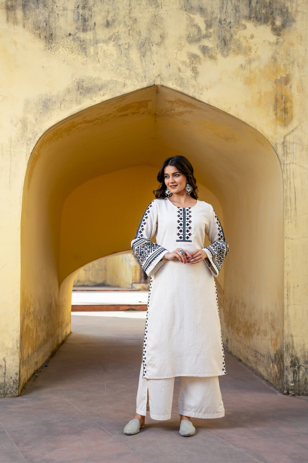 Pure cotton embroidered designer co ord