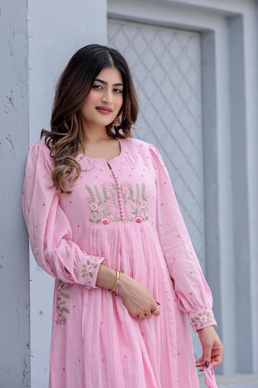 Pretty designer sleeves Mul cottonfull suit set