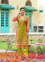 Party wear soft orgenza suit set