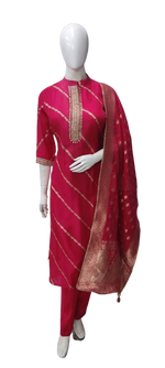 Heavy banarsi silk weaved dupatta set