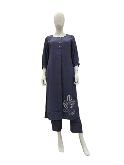 V neck cotton kurta pant