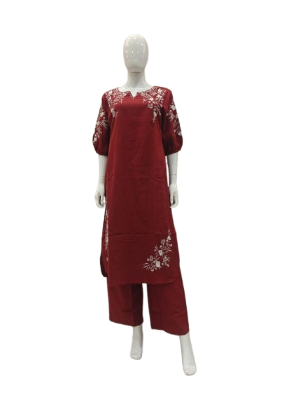 Stylish embroidered kurta pant