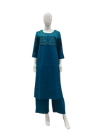 Blue embroidered kurta pant