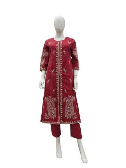 Pretty paisley embroidered kurta pant