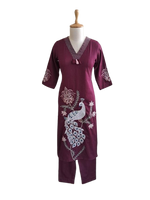 Pure cotton applique work co ord set