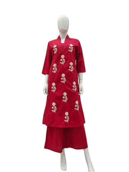 Embroidered stylish kurta pant set