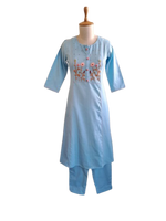 Pretty embroidered cotton kurta pant