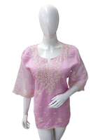 Pretty orgenza chikankari short top in lilac