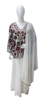 Georgette full embroidered lining Plazo suit set