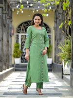 Beautiful cotton embroidered kurta pant