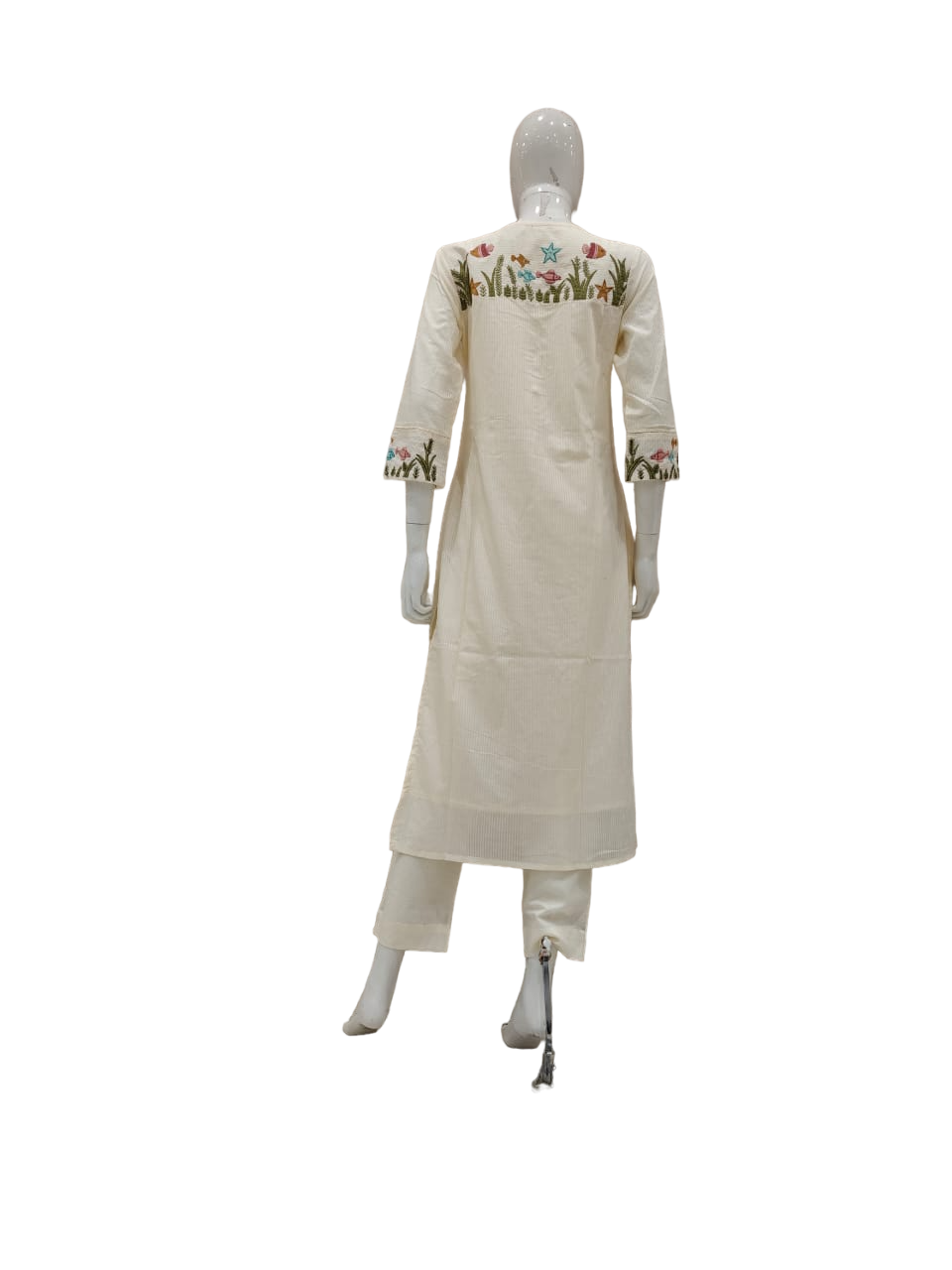 Premium cotton embroidered suit