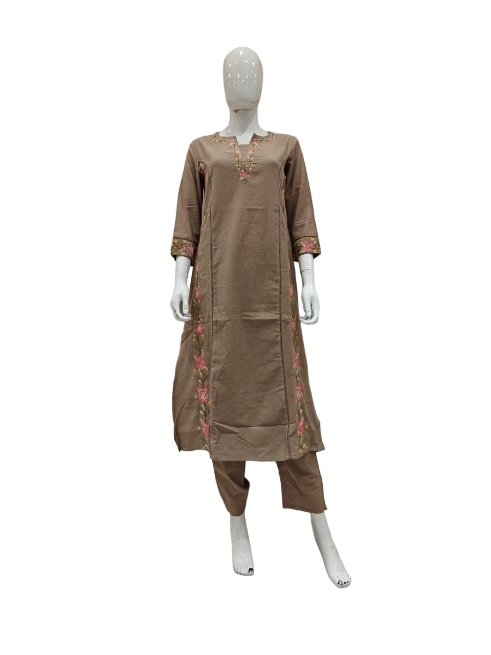 Cotton fully embroidered kurta pant