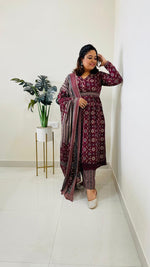 Gorgeous cotton Anarkali suit set