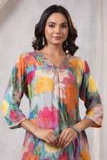 Beautiful crepe V neck kurta pant