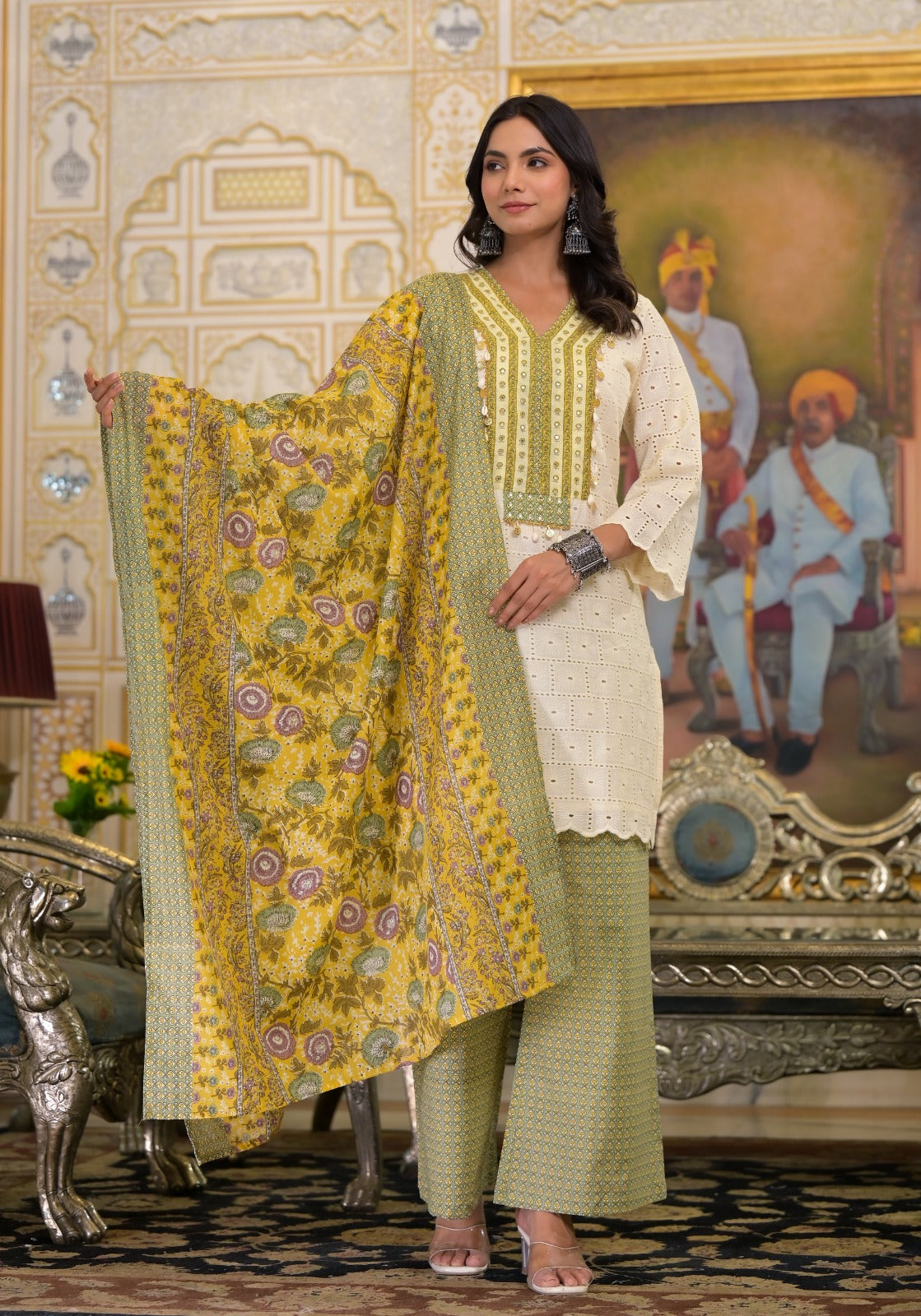 Designer shifli cotton suit set