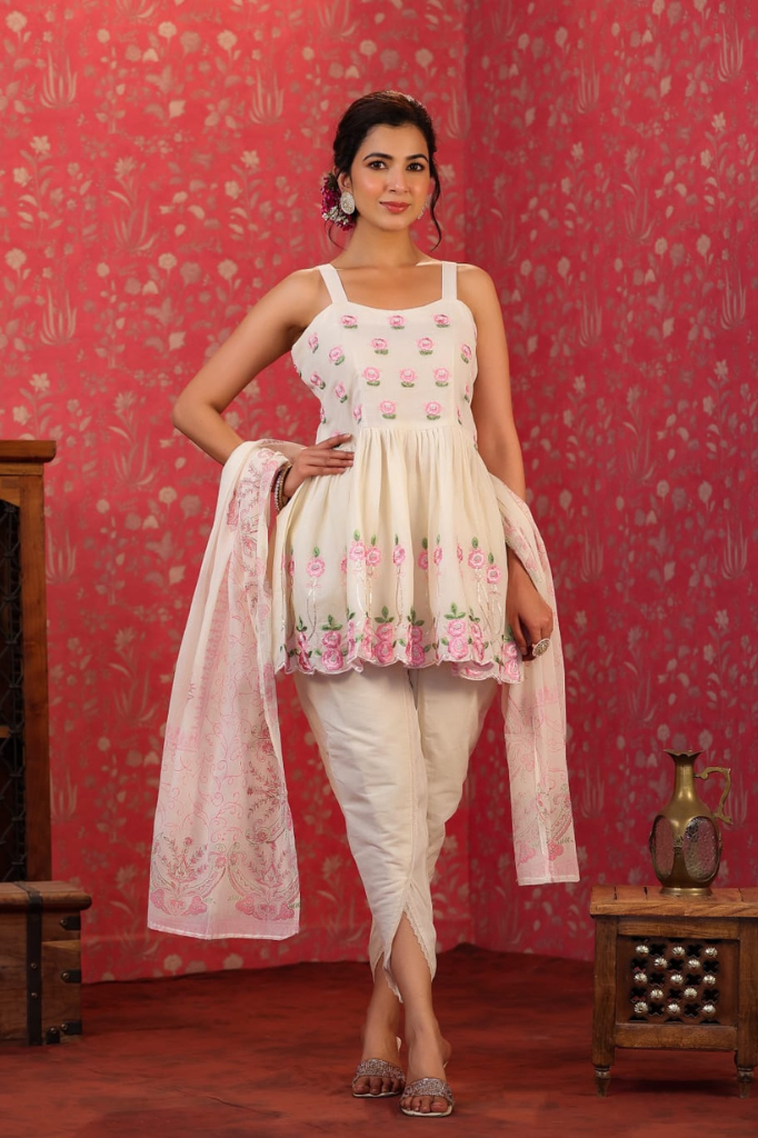 Pure Cotton Digitally Printed Nyra Cut Suit Set – Aashvi Couture